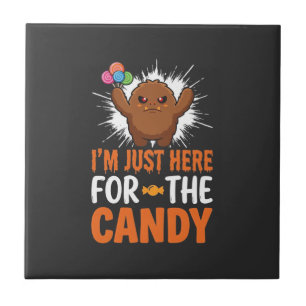 Halloween-Süßigkeiten-Monster-Zitat-Design Fliese