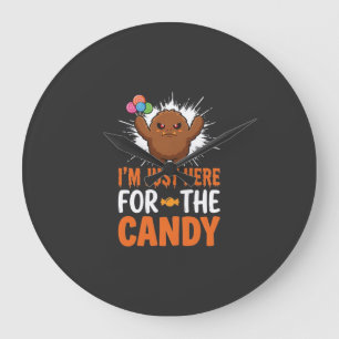 Halloween-Süßigkeiten-Monster-Zitat-Design Große Wanduhr