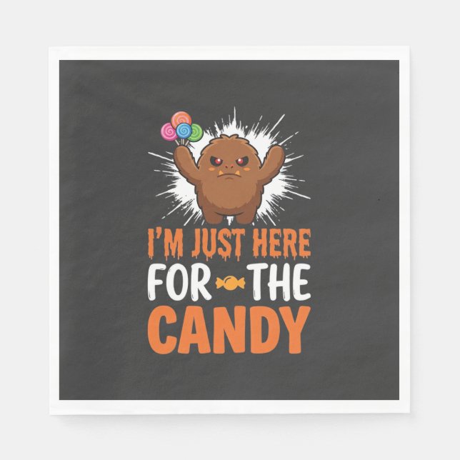 Halloween-Süßigkeiten-Monster-Zitat-Design Serviette (Vorderseite)