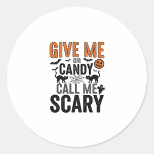Halloween-Süßigkeiten oder nenne mich gruselig Vin Runder Aufkleber