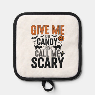 Halloween-Süßigkeiten oder nenne mich gruselig Vin Topflappen