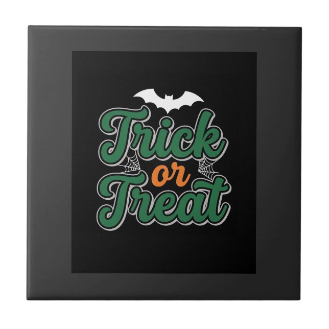 Halloween-Süßigkeiten oder Saures Fledermaus-Webde Fliese (Vorderseite)