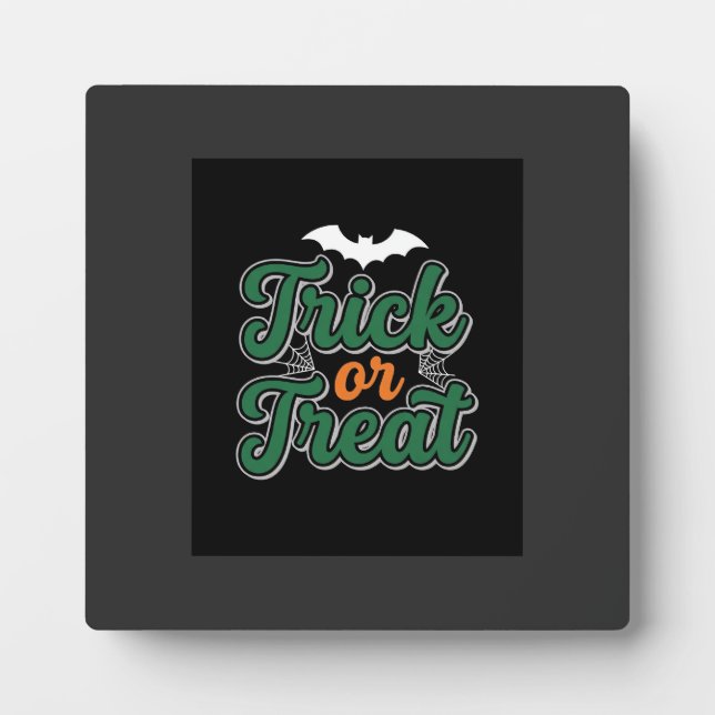 Halloween-Süßigkeiten oder Saures Fledermaus-Webde Fotoplatte (Vorderseite)
