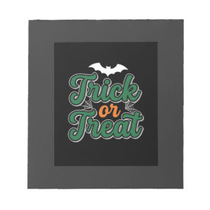 Halloween-Süßigkeiten oder Saures Fledermaus-Webde Notizblock