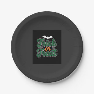 Halloween-Süßigkeiten oder Saures Fledermaus-Webde Pappteller