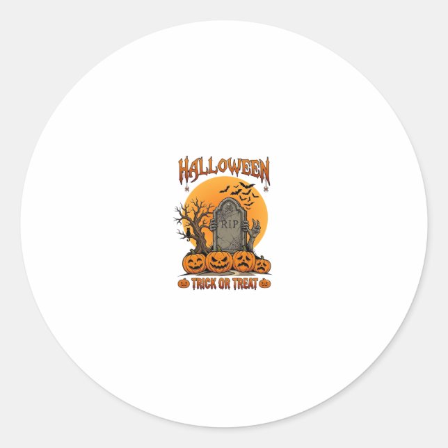 Halloween-Süßigkeiten oder Saures Grabstein Zombie Runder Aufkleber (Vorderseite)