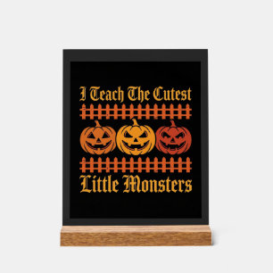 Halloween-Süßigkeiten oder Saures kleine Monster K Acrylschild