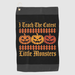 Halloween-Süßigkeiten oder Saures kleine Monster K Golfhandtuch