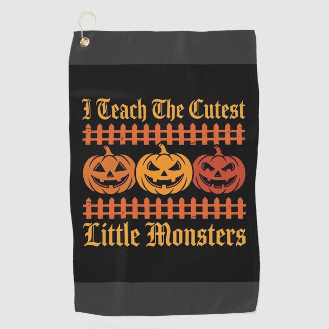 Halloween-Süßigkeiten oder Saures kleine Monster K Golfhandtuch (Vorderseite)