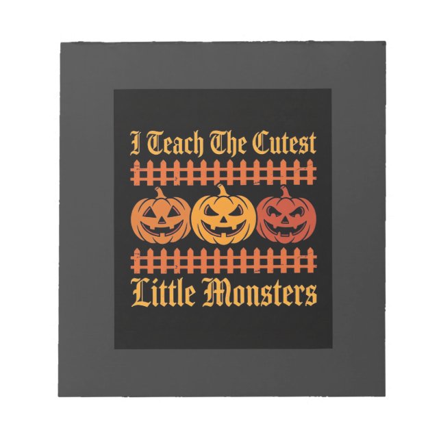 Halloween-Süßigkeiten oder Saures kleine Monster K Notizblock (Vorderseite)