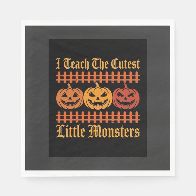 Halloween-Süßigkeiten oder Saures kleine Monster K Serviette (Vorderseite)