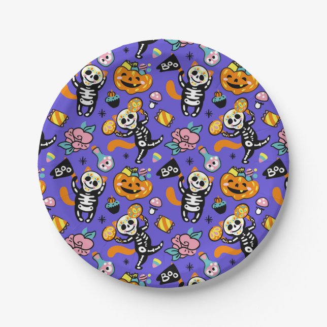 Halloween-Süßigkeiten oder Saures Pappteller (Vorderseite)