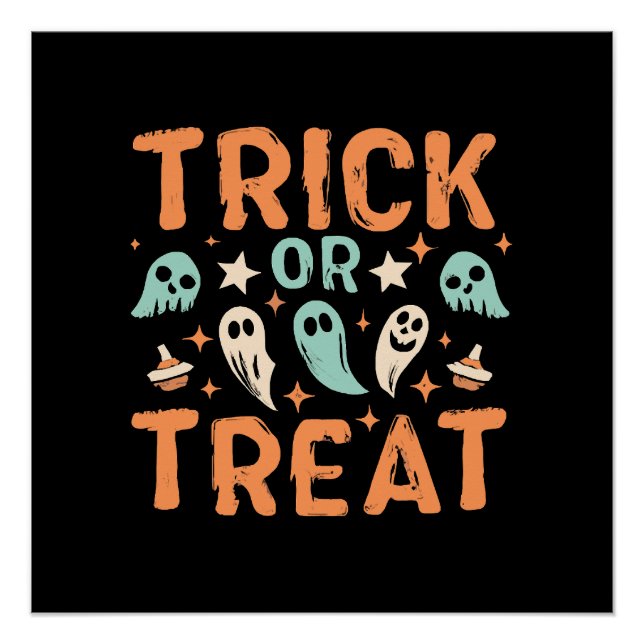 Halloween-Süßigkeiten oder Saures Poster (Vorderseite)