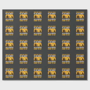 Halloween-Süßigkeiten oder Saures Spukhaus Hexe Geschenkpapier
