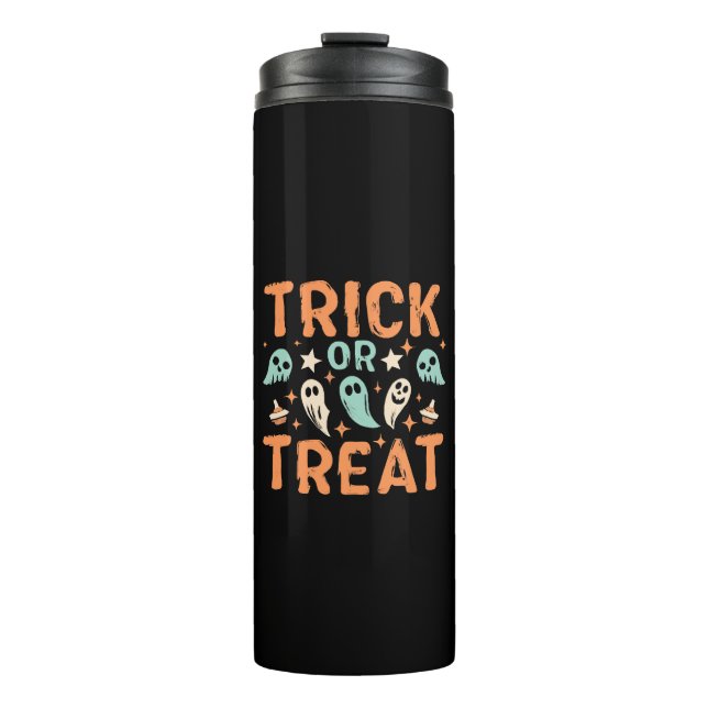 Halloween-Süßigkeiten oder Saures Thermosbecher (Vorderseite)