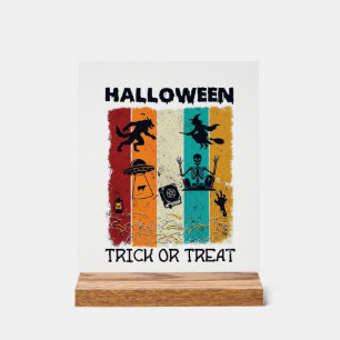 Halloween Süßigkeiten oder Saures Werwolf Hexe Ske Acrylschild