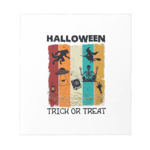 Halloween Süßigkeiten oder Saures Werwolf Hexe Ske Notizblock