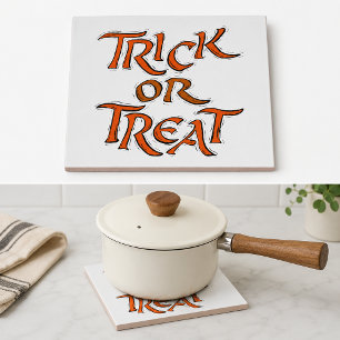 Halloween-Süßigkeiten oder Saures Wörter Fliese