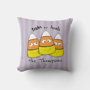 Halloween-Süßigkeiten oder Streich Cute Whimsical Kissen
