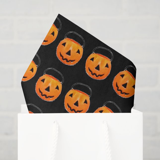 Halloween-Süßigkeiten oder Streich-Kürbisse-Tissue Seidenpapier (Geschenktüte)