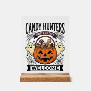 Halloween-Süßigkeiten Sammler Vintage Gravur Kürbi Acrylschild