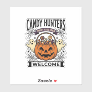 Halloween-Süßigkeiten Sammler Vintage Gravur Kürbi Aufkleber