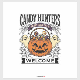 Halloween-Süßigkeiten Sammler Vintage Gravur Kürbi Aufkleber