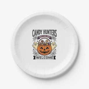 Halloween-Süßigkeiten Sammler Vintage Gravur Kürbi Pappteller
