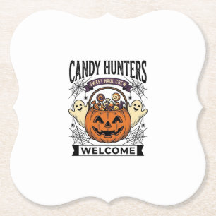 Halloween-Süßigkeiten Sammler Vintage Gravur Kürbi Untersetzer