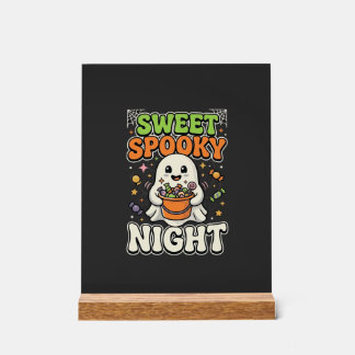 Halloween-Süßigkeiten-Schreckensnacht Acrylschild