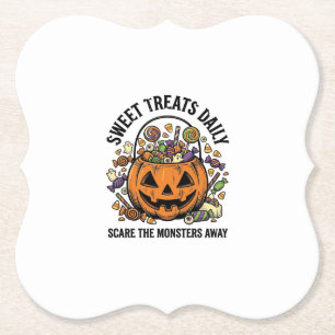 Halloween-Süßigkeiten-Shirt Süßes Monster-Behandlu Untersetzer