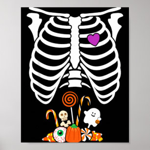 Halloween-Süßigkeiten Skelett Rippenkäfig Röntgenb Poster