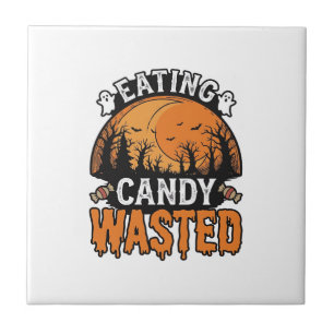 Halloween-Süßigkeiten verschwendet Vintage-spooky- Fliese