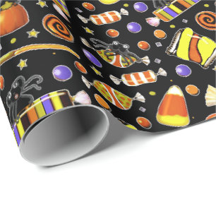 Halloween-Süßigkeiten zum Trick-or-Treat Geschenkpapier