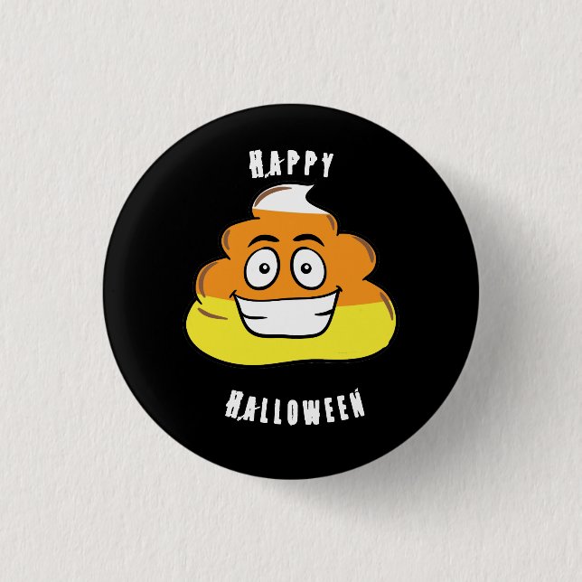 Halloween-Süßigkeits-Mais kacken Emoji Button (Vorderseite)