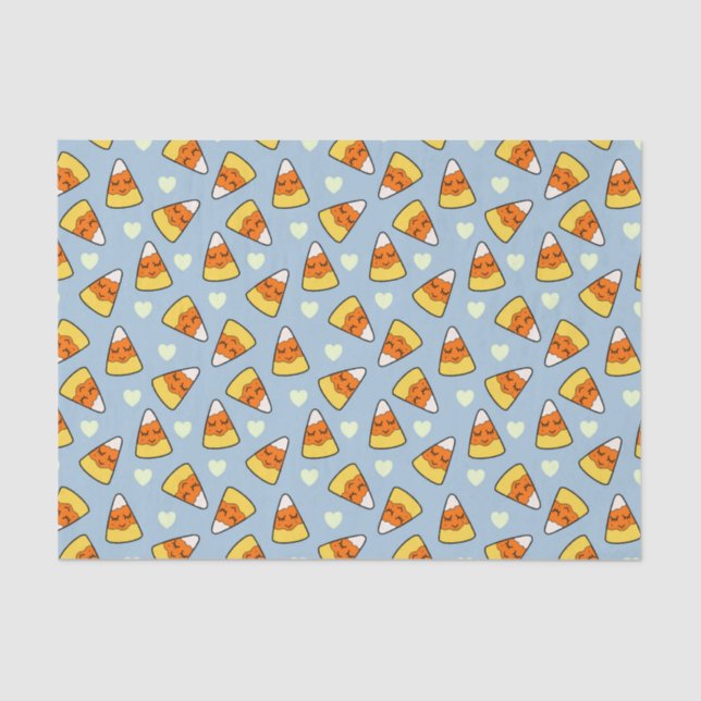 Halloween-Süßigkeits-Mais-und Herz-Muster Seidenpapier (Vorderseite)