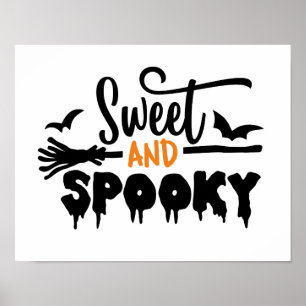 Halloween Sweet and Spooky Typografic Text Poster