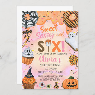 Halloween Sweet sassy sechs Mädchen zum 6. Geburts Einladung