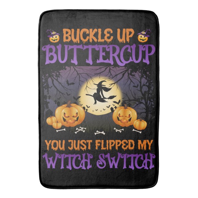 Halloween-Switch knöpfen Buttercup Badematte (Vorderseite Vertikal)