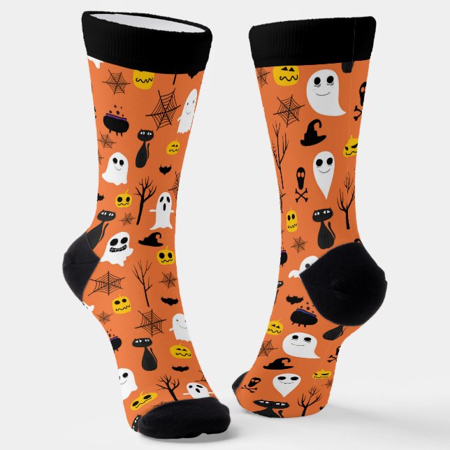 Halloween-Symbole nahtlos Muster 3 Socken (Gewinkelt)