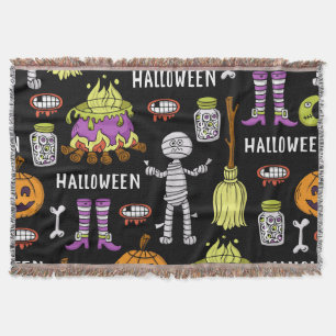Halloween-Symbole, Vintages nahtloses Thema Decke
