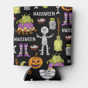 Halloween-Symbole, Vintages nahtloses Thema Dosenkühler