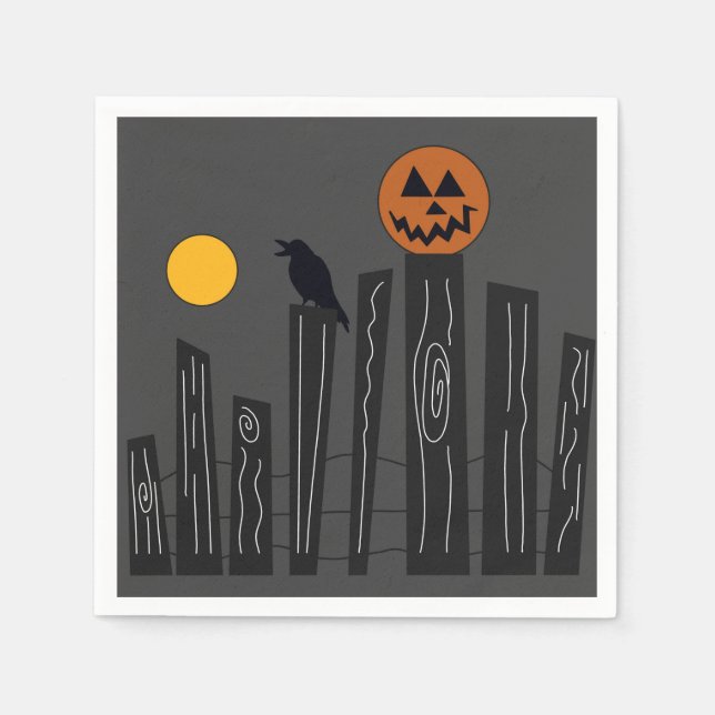 Halloween-Szene auf Papier Serviette (Vorderseite)