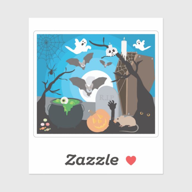 Halloween Szene Aufkleber (Blatt)