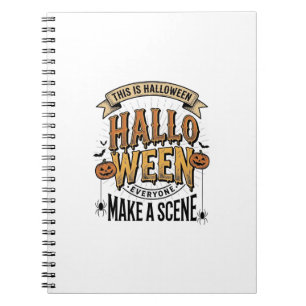 Halloween-Szene-Shirt Vintage Gravur Kürbis De Notizblock