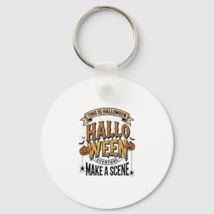 Halloween-Szene-Shirt Vintage Gravur Kürbis De Schlüsselanhänger