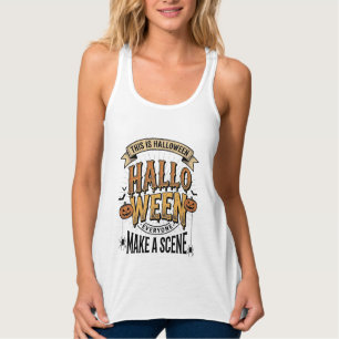 Halloween-Szene-Shirt Vintage Gravur Kürbis De Tank Top