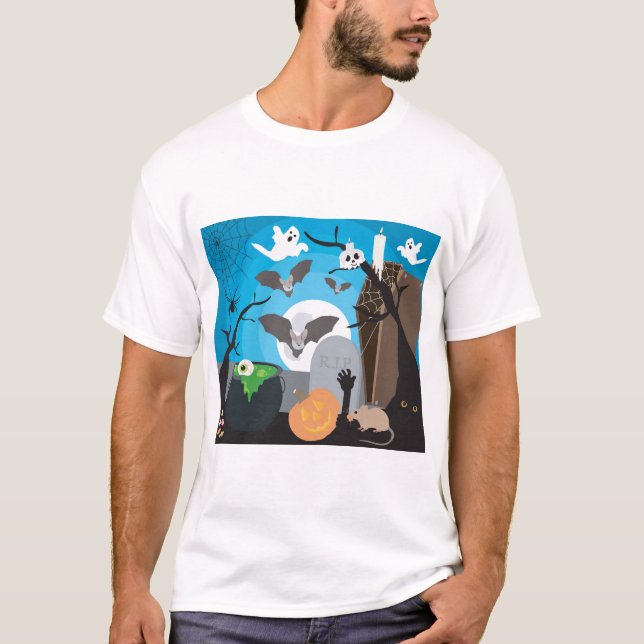 Halloween Szene T-Shirt (Vorderseite)