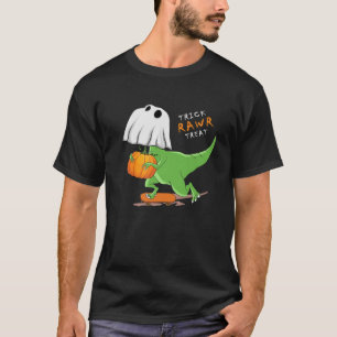 Halloween T Rex Dinosaur Ghost Trick Rawr Leckerei T-Shirt