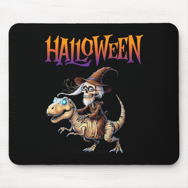 Halloween T-rex Skeleton Ride Mousepad (Vorne)